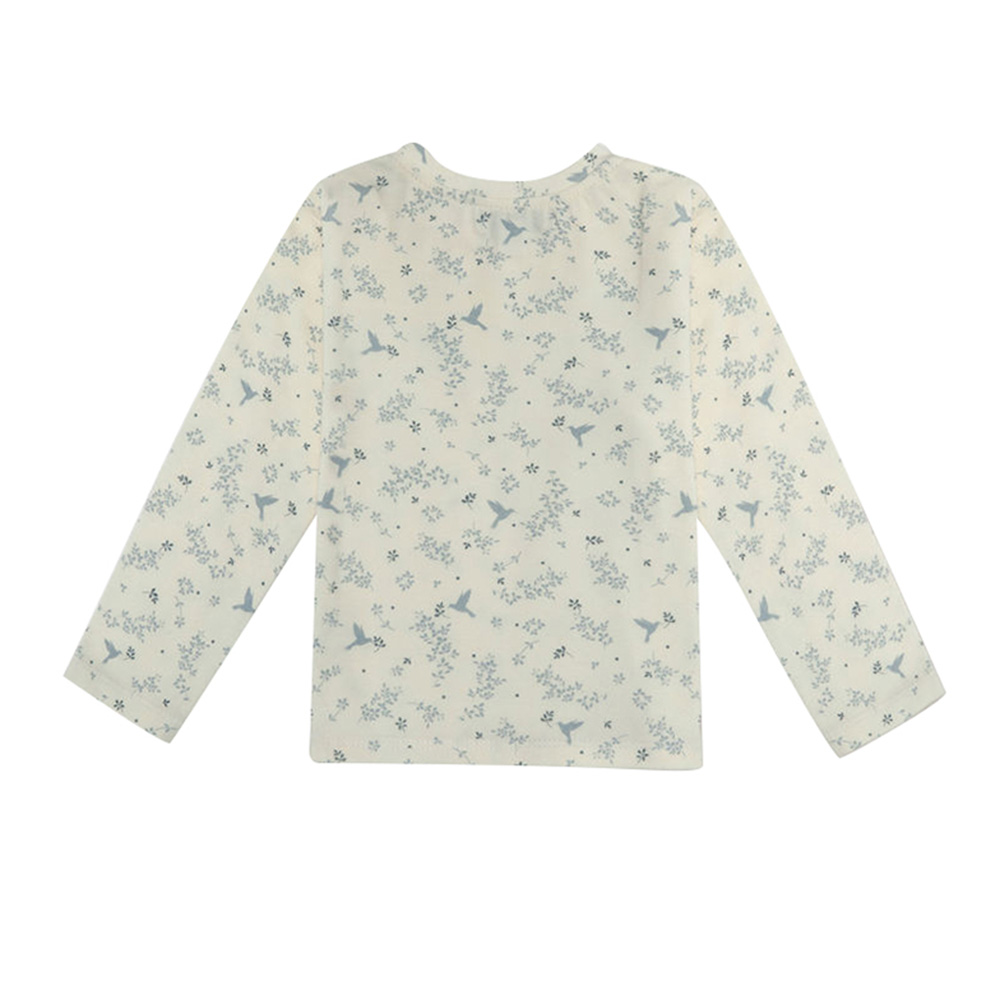 Jules & Juliette Baby Girl's Cloe Long Sleeve T-Shirt Blue Bird - White
