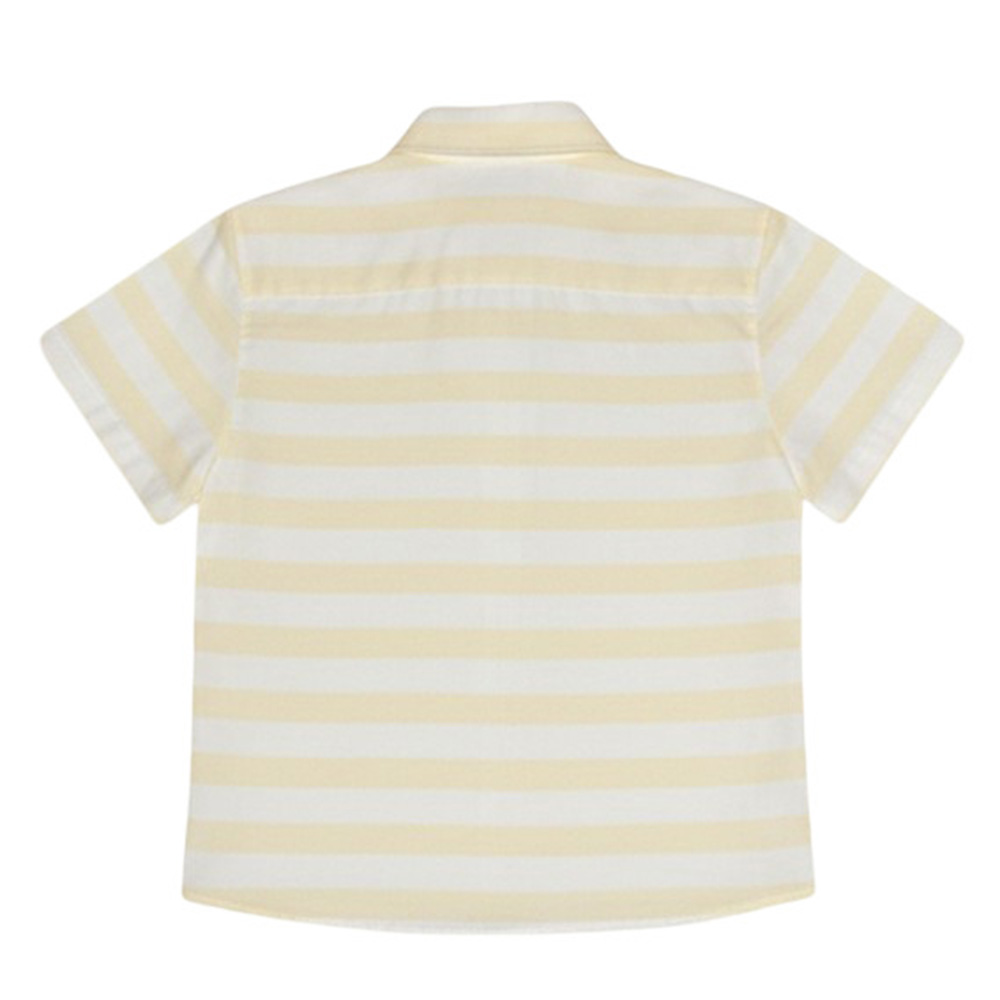 Jules & Juliette Boy's Colin Short Sleeves Cotton Shirt Openwork - Off-White