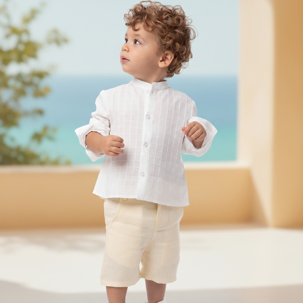 Jules & Juliette Boy's Dilan Long Sleeves Cotton Shirt - White