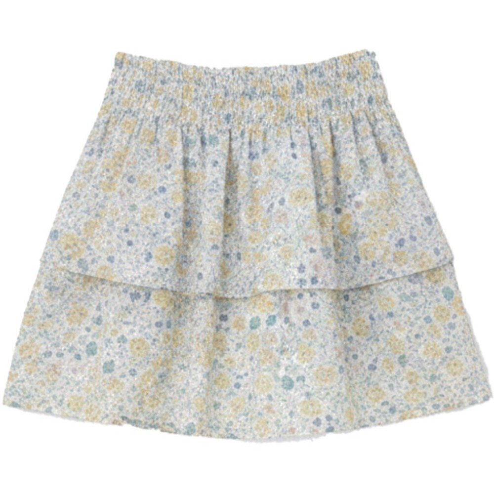 Jules & Juliette Girl's Fiona Skirt Blue Flowery - Yellow