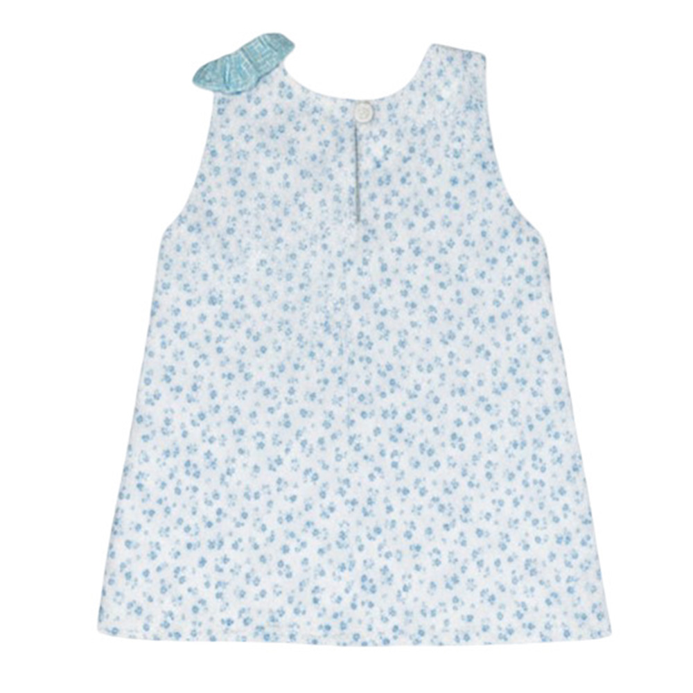 Jules & Juliette Baby Girl's Fleur Sleeveless Blouse Flowery Aqua - Blue