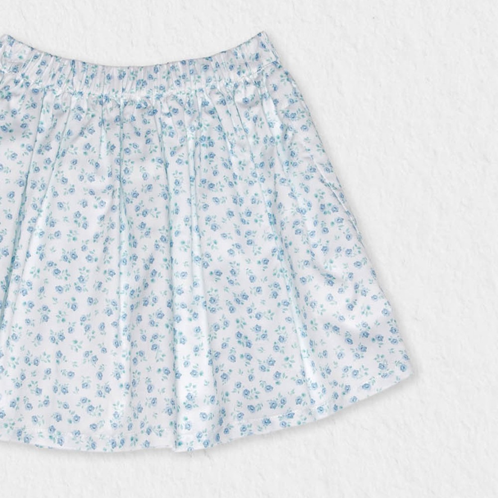Jules & Juliette Baby Girl's Philo Short Skirt Flowery Aqua - Blue