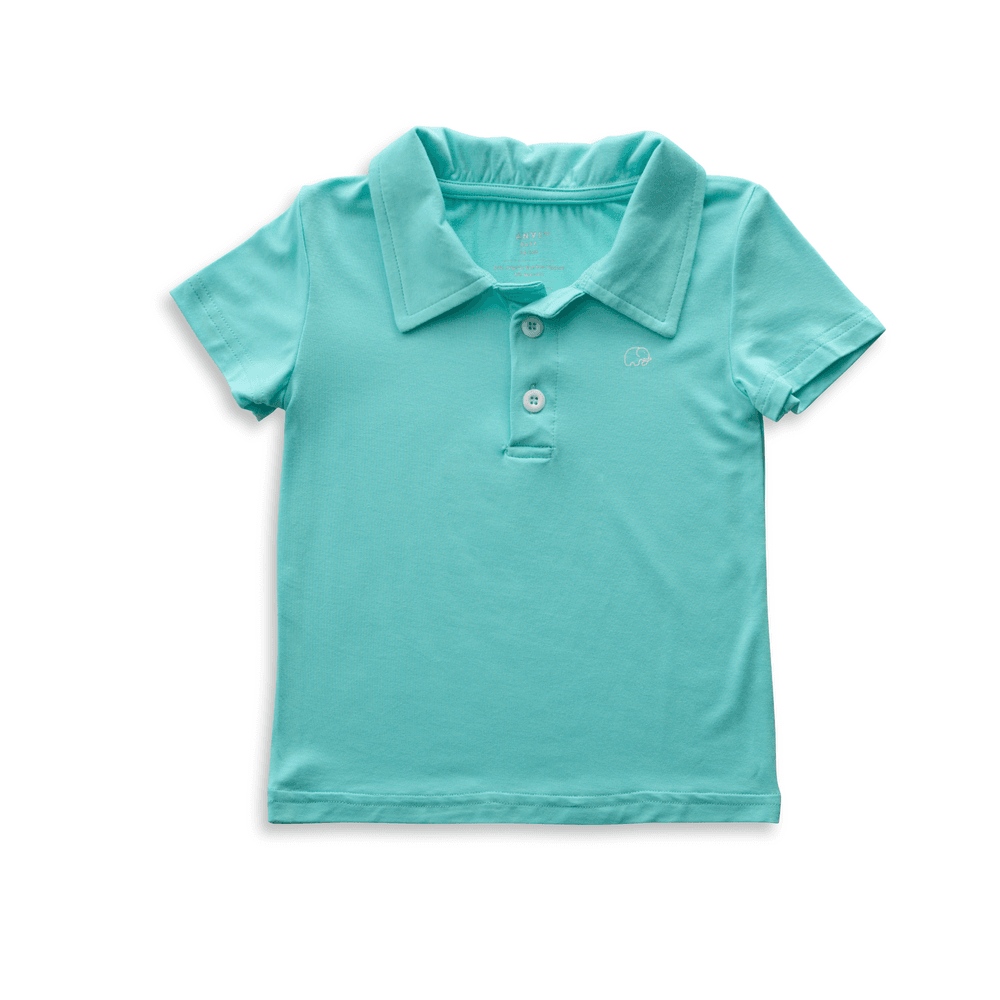 Anvi Baby Short Sleeves Polo T-Shirt Aqua - Blue