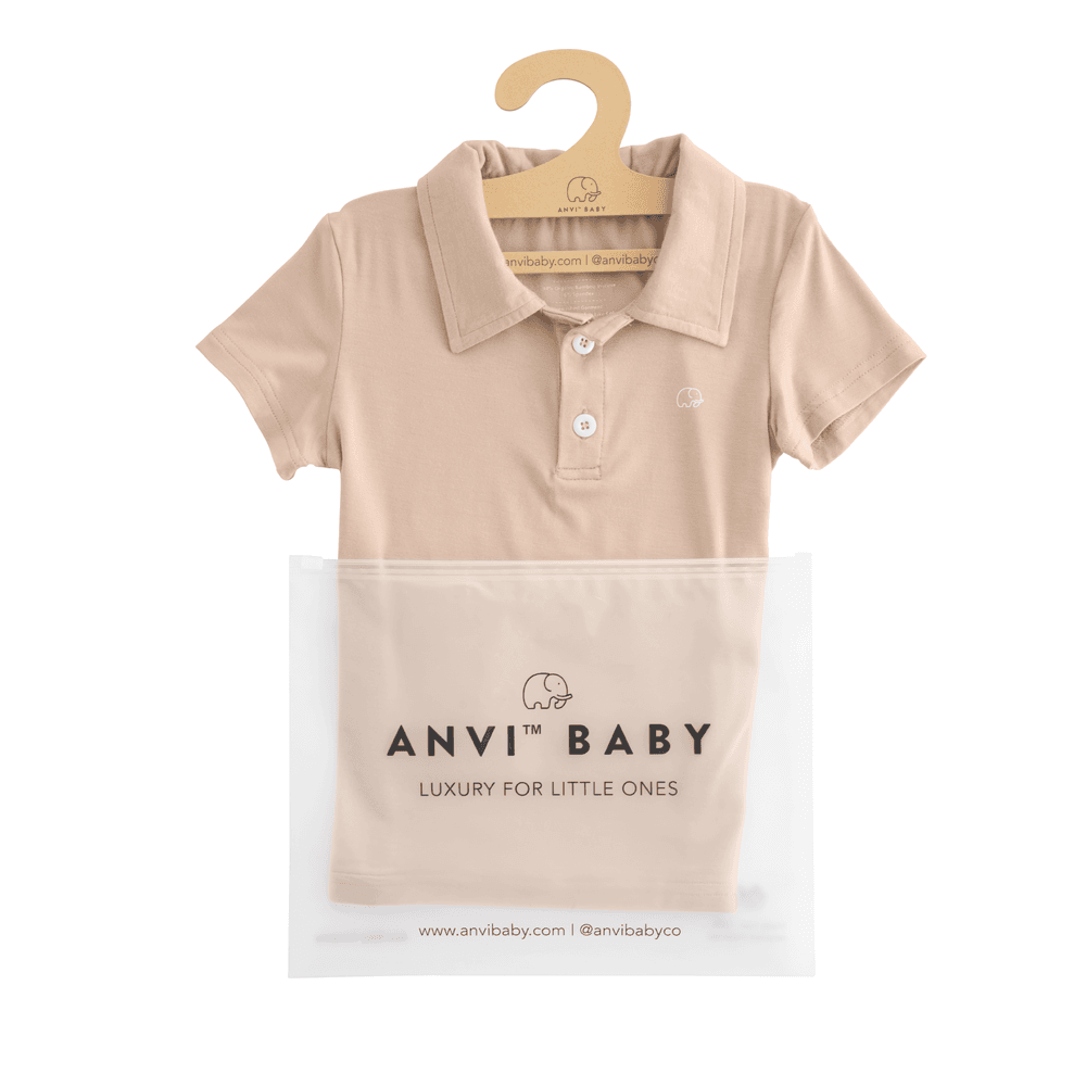 Anvi Baby Short Sleeves Polo T-Shirt Coral - Peach