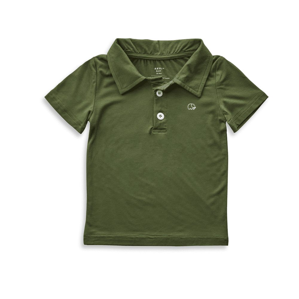Anvi Baby Short Sleeves Polo T-Shirt - Dark Green