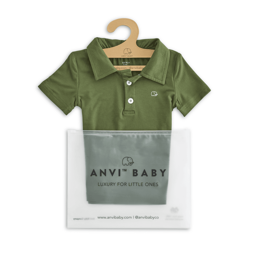 Anvi Baby Short Sleeves Polo T-Shirt - Dark Green