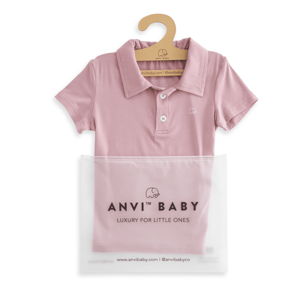 Anvi Baby Short Sleeves Polo T-Shirt - Lilac