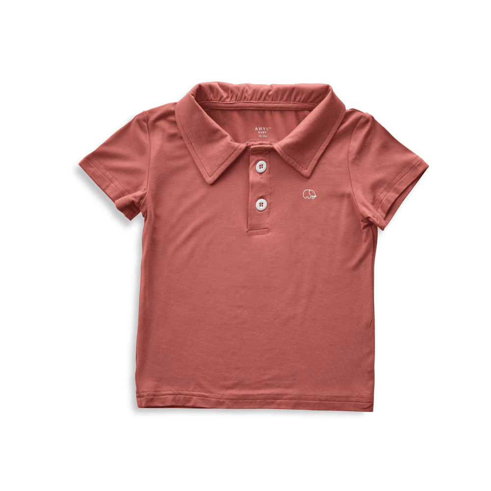 Anvi Baby Short Sleeves Polo T-Shirt - Maroon