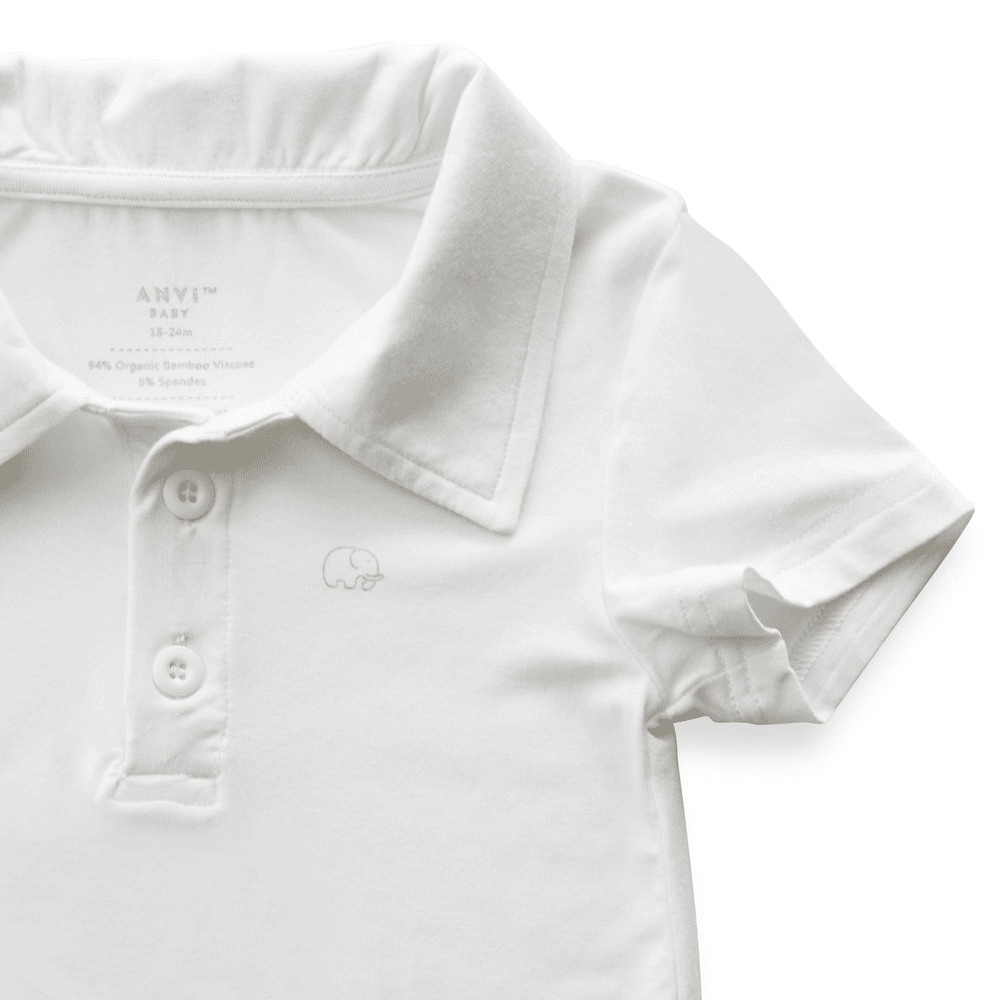 Anvi Baby Short Sleeves Polo T-Shirt - White