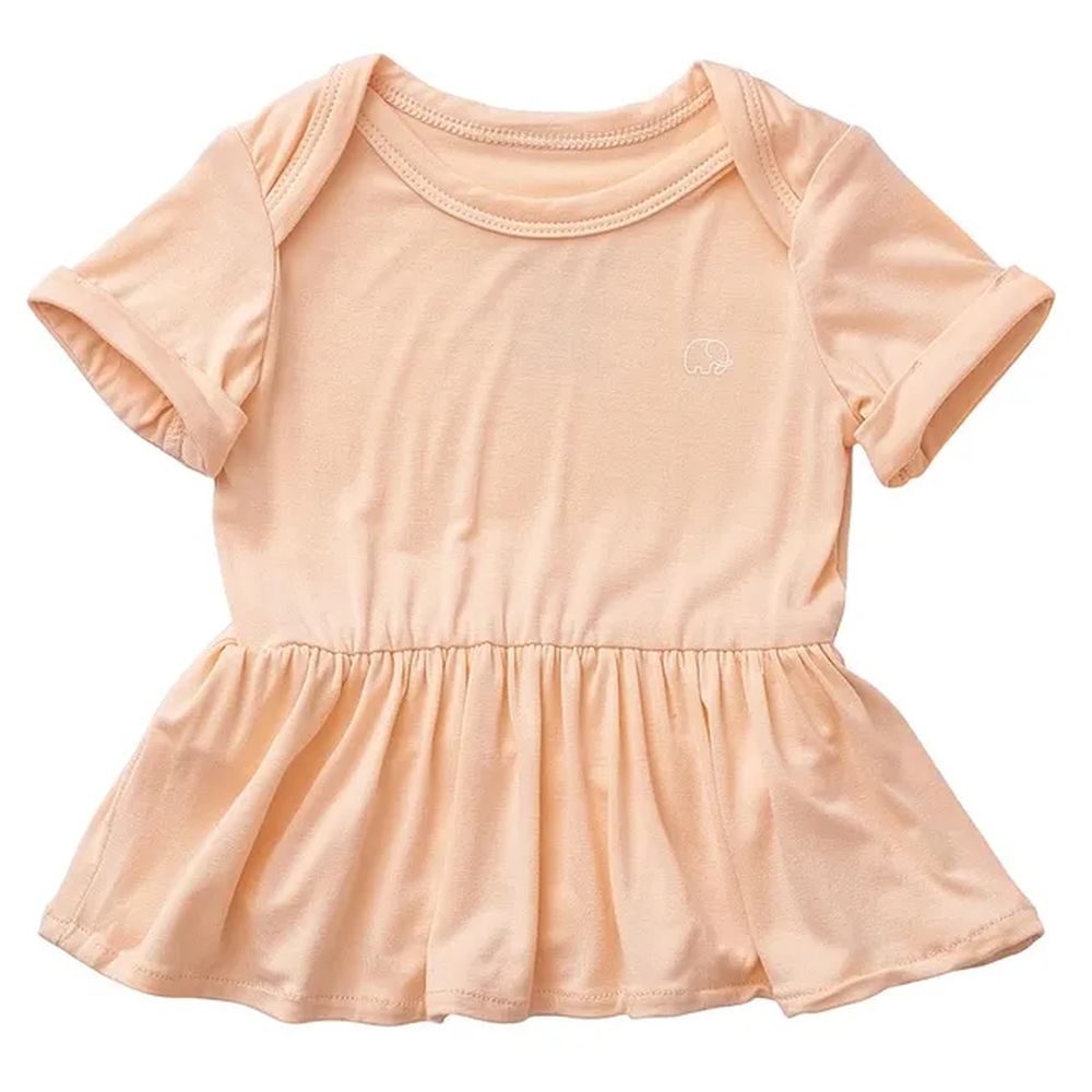 Anvi Baby Organic Bamboo Spandex Onesie Dress - Peach
