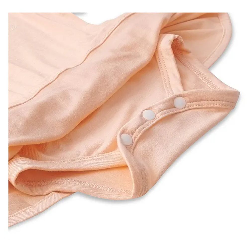 Anvi Baby Organic Bamboo Spandex Onesie Dress - Peach