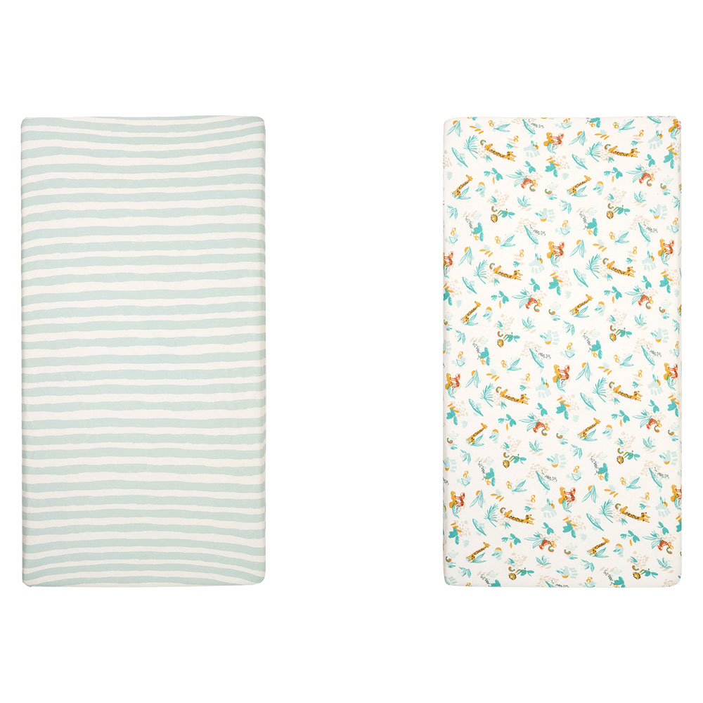 Tutti Bambini - Cot Fitted Sheets - Run Wild - 2 Pcs