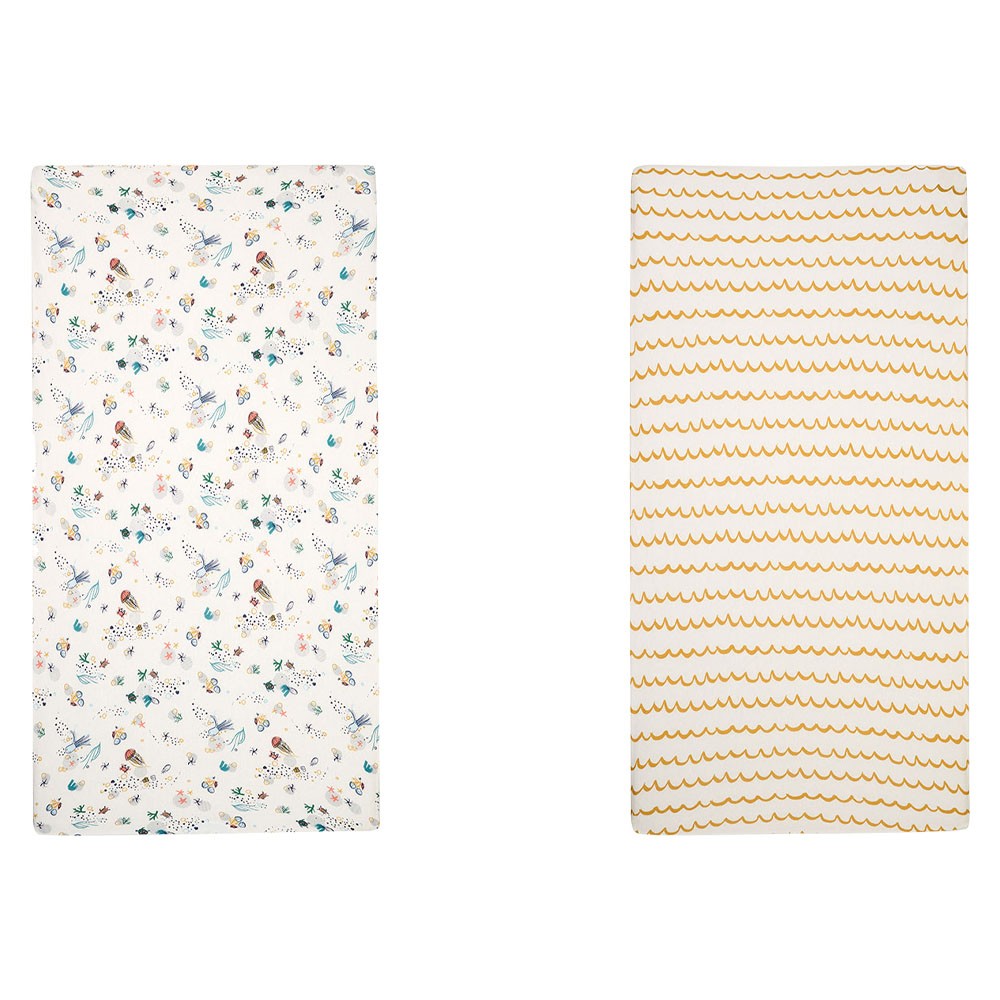 Tutti Bambini - Cot Bed Fitted Sheets - Our Planet - 2 Pcs