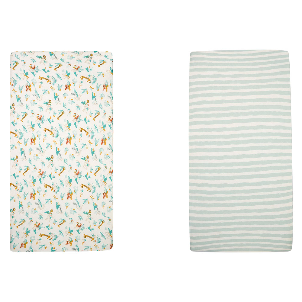 Tutti Bambini - Cot Bed Fitted Sheets - Run Wild - 2 Pcs