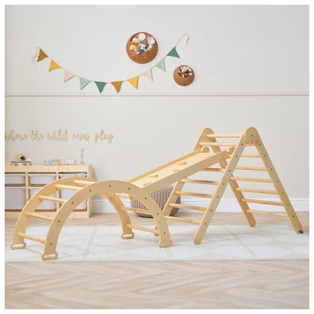 Tutti Bambini - 3-In-1 Pikler Climbing Frame With Climbing Wall - Natural