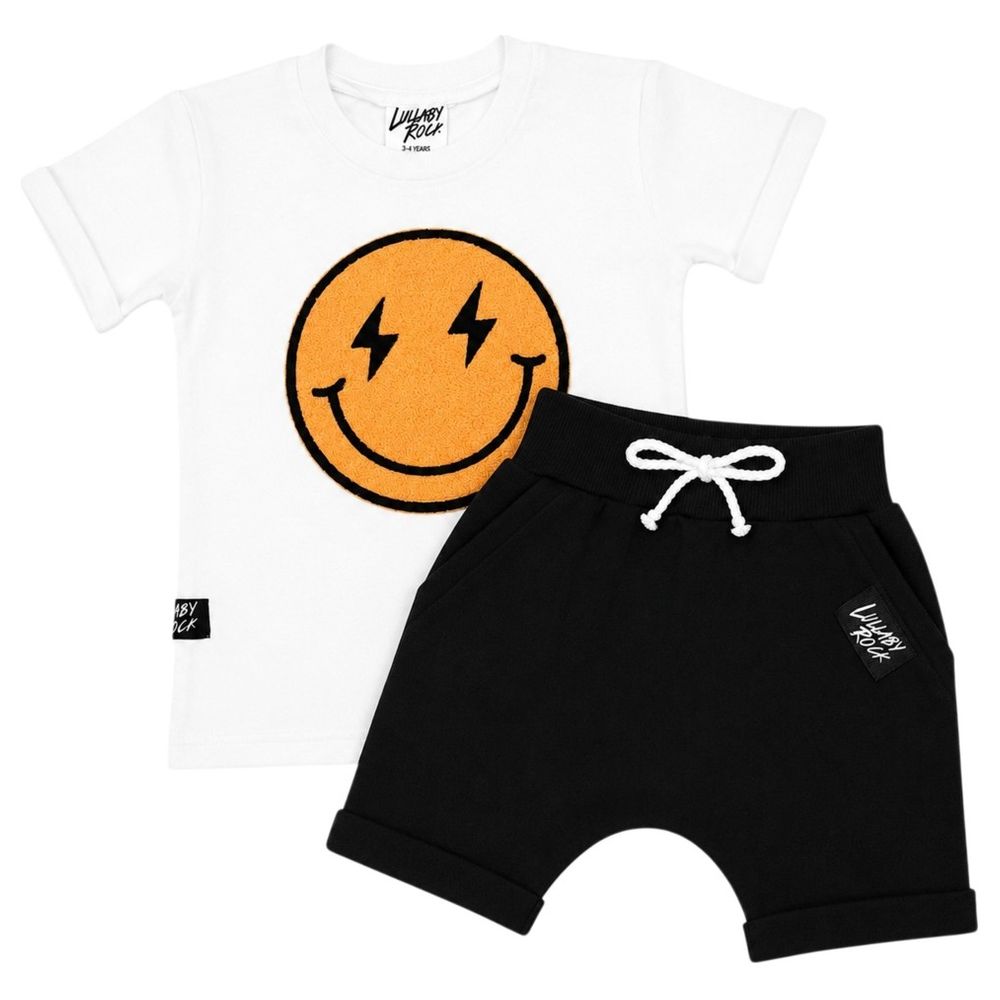 Lullaby Rock - 2Pc-Set - Smiley Tee And Harem Shorts