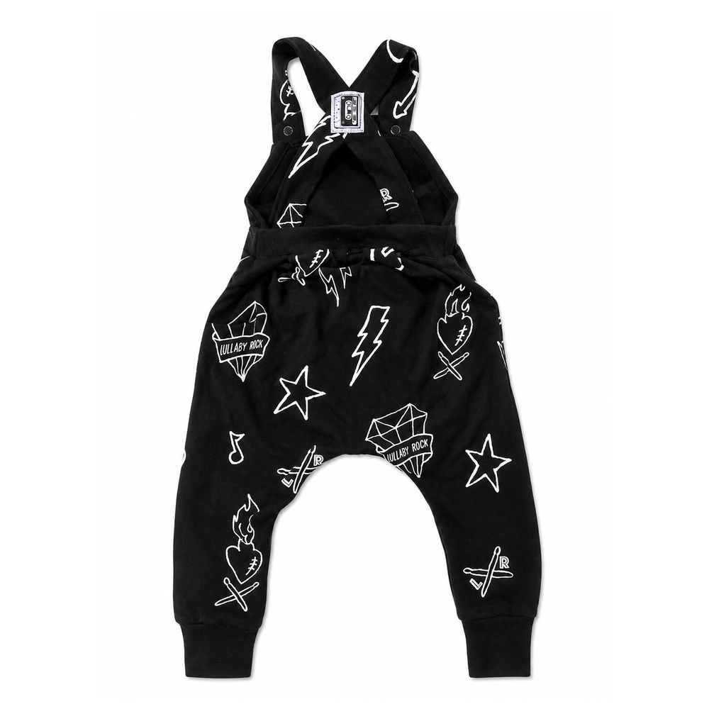 Lullaby Rock - Tattoo Harem Overalls - Black