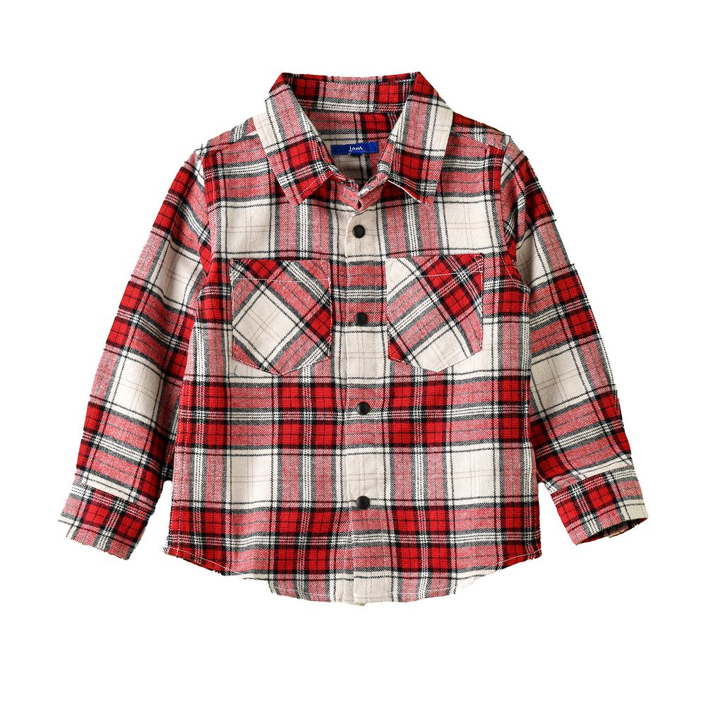 Jam Boy's Plaid Flannel Shirt - Red/White