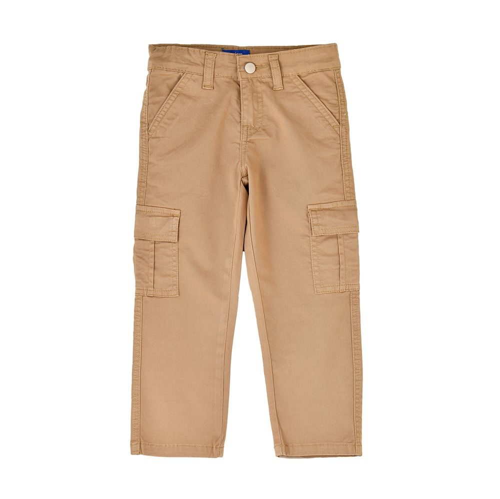 Jam Boys' Cargo Pants with Side Pockets - Khaki
