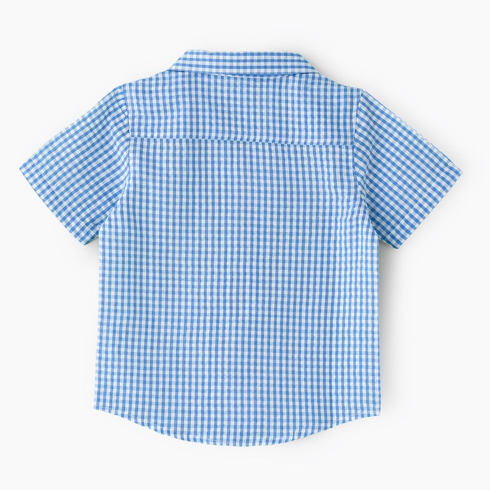 Jam Boys' Gingham Cotton Casual Shirt - Blue