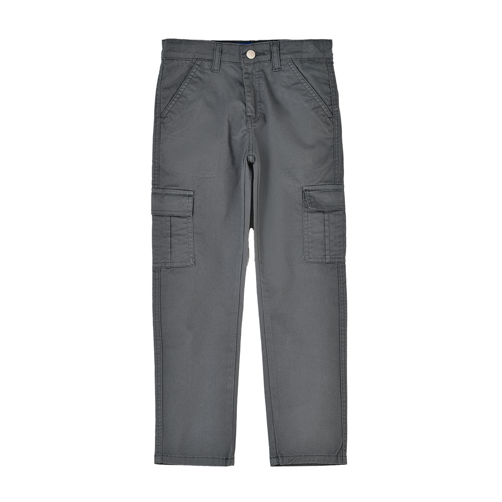Jam Boys' Cargo Pants with Side Pockets - Dark Grey