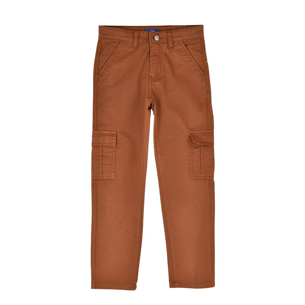 Jam Boys' Cargo Pants with Side Pockets - Brown