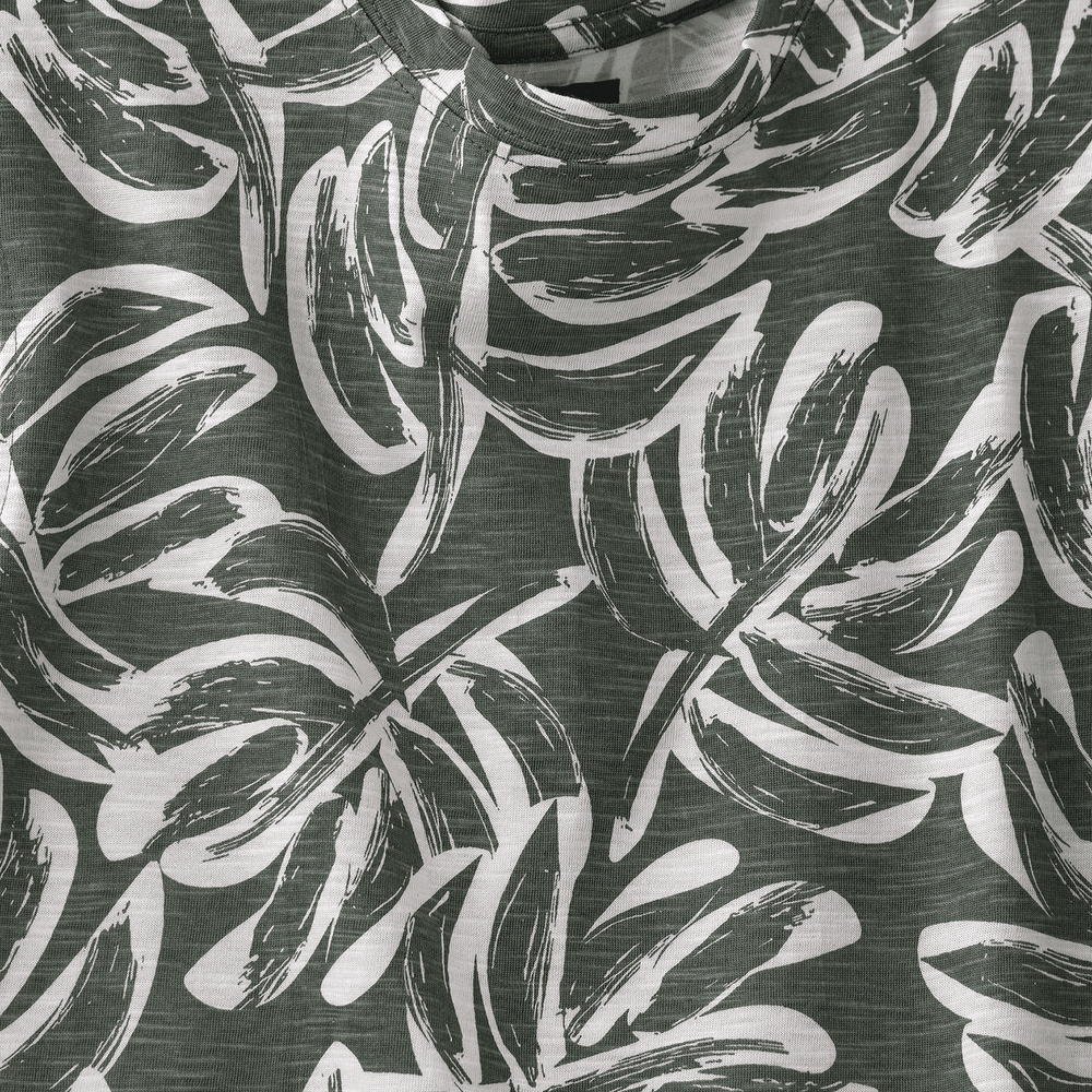 Jam Boys' Leaf Pattern Cotton T-Shirt - Green