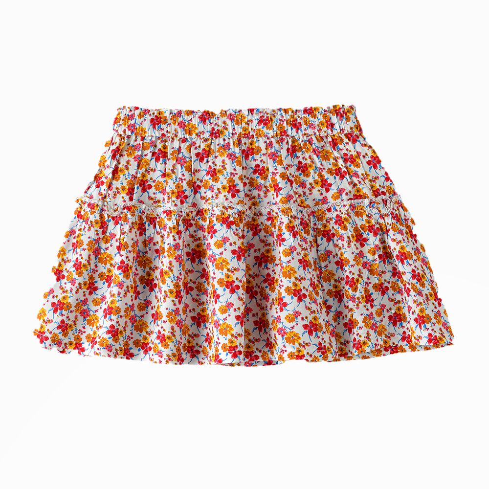 Jelliene Girl's Blooming Adventures: Viscose Floral Skirt
