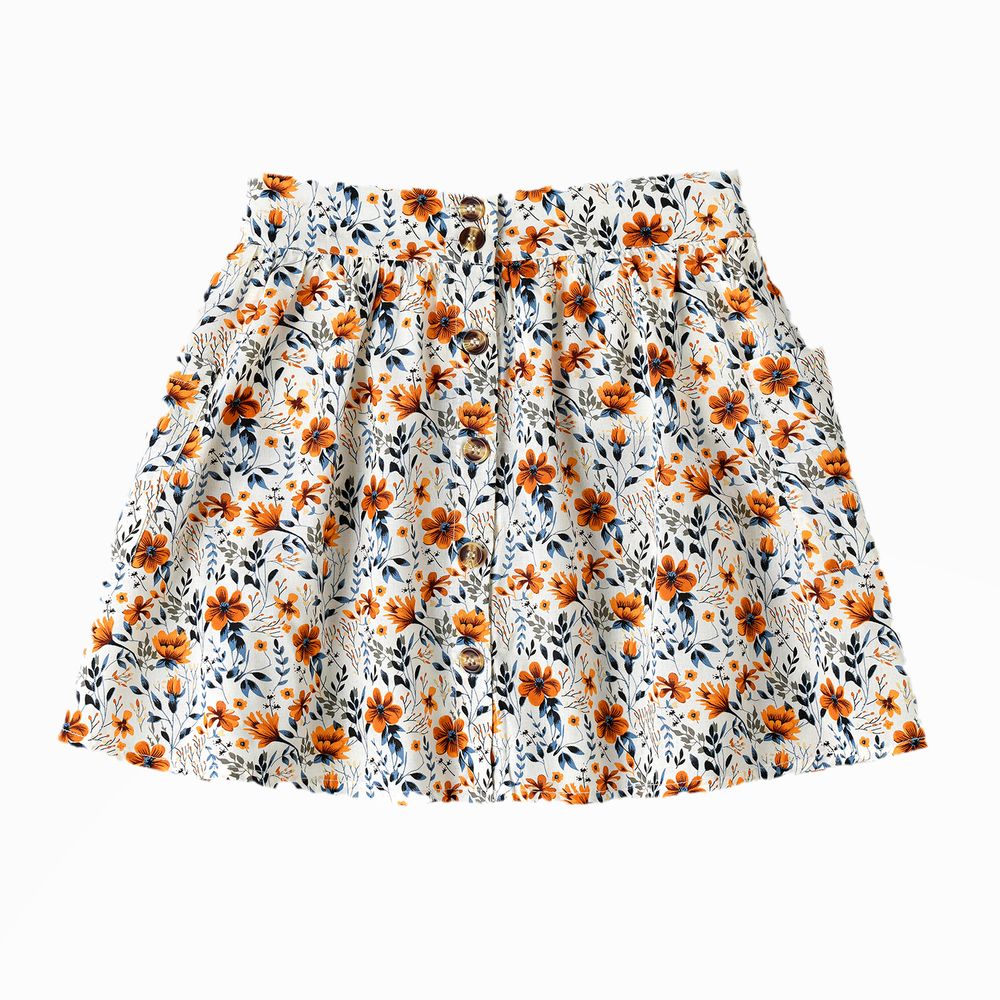 Jelliene Twirling Fun & Summer Vibes: Girls' Flowy Woven Skirt - White