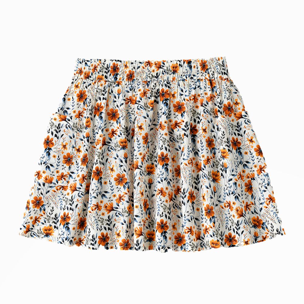 Jelliene Twirling Fun & Summer Vibes: Girls' Flowy Woven Skirt - White