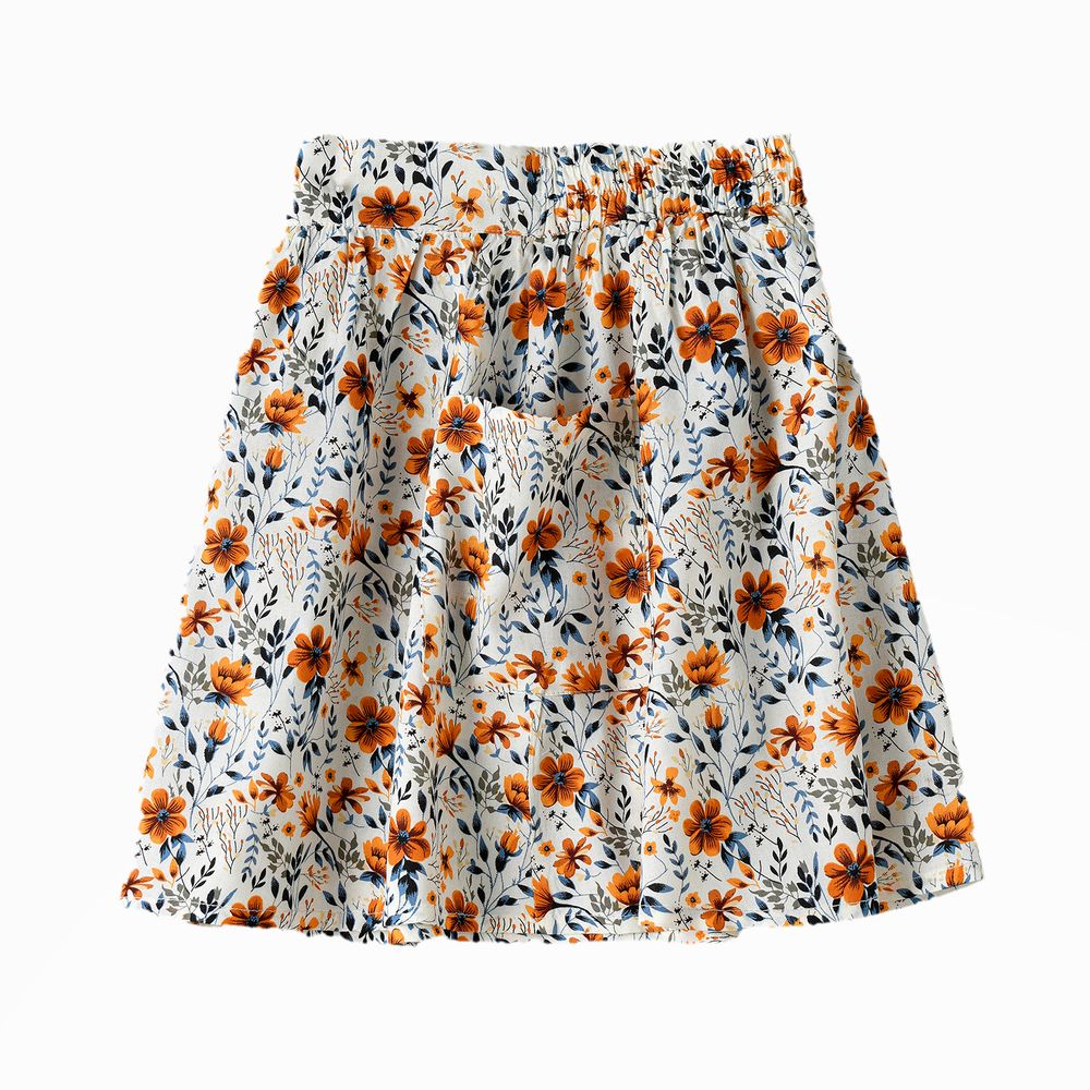 Jelliene Twirling Fun & Summer Vibes: Girls' Flowy Woven Skirt - White