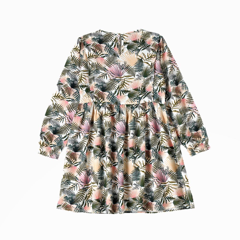 Jelliene Flowy Fun Girls' Woven Twirl Dress - Beige
