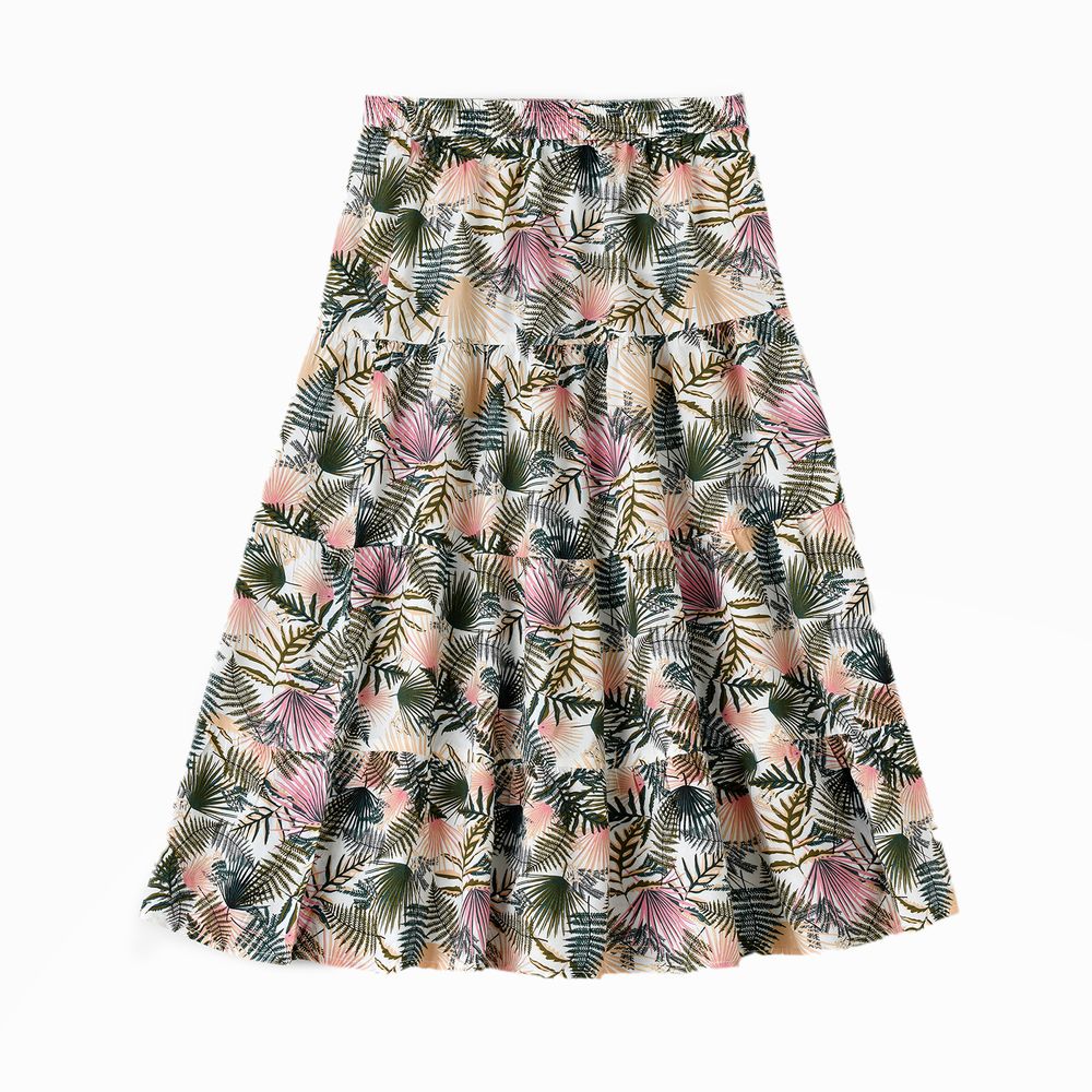 Jelliene Twirling Fun & Summer Vibes Girls' Flowy Woven Skirt - Beige