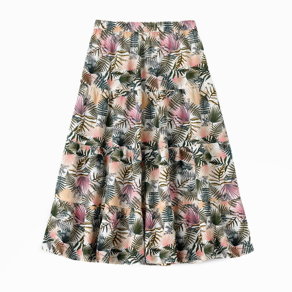 Jelliene Twirling Fun & Summer Vibes Girls' Flowy Woven Skirt - Beige