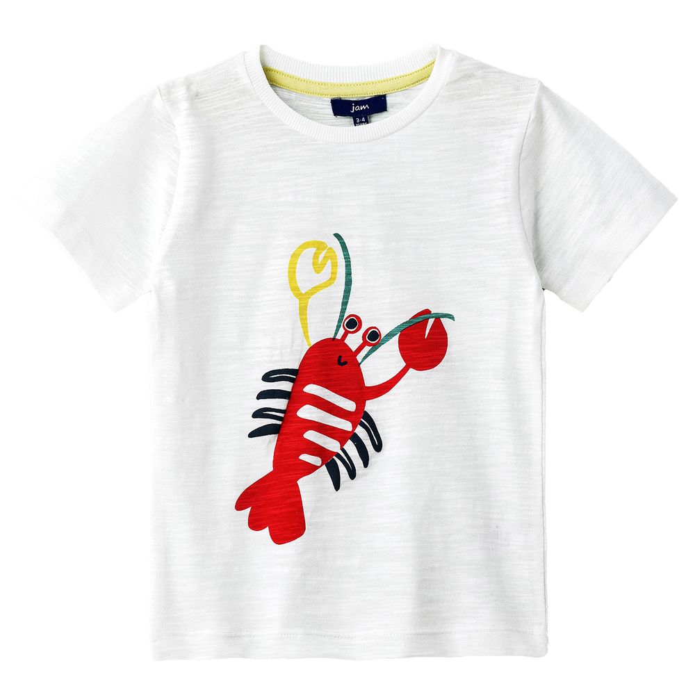 Boys' Lobster Graphic Cotton T-Shirt - White