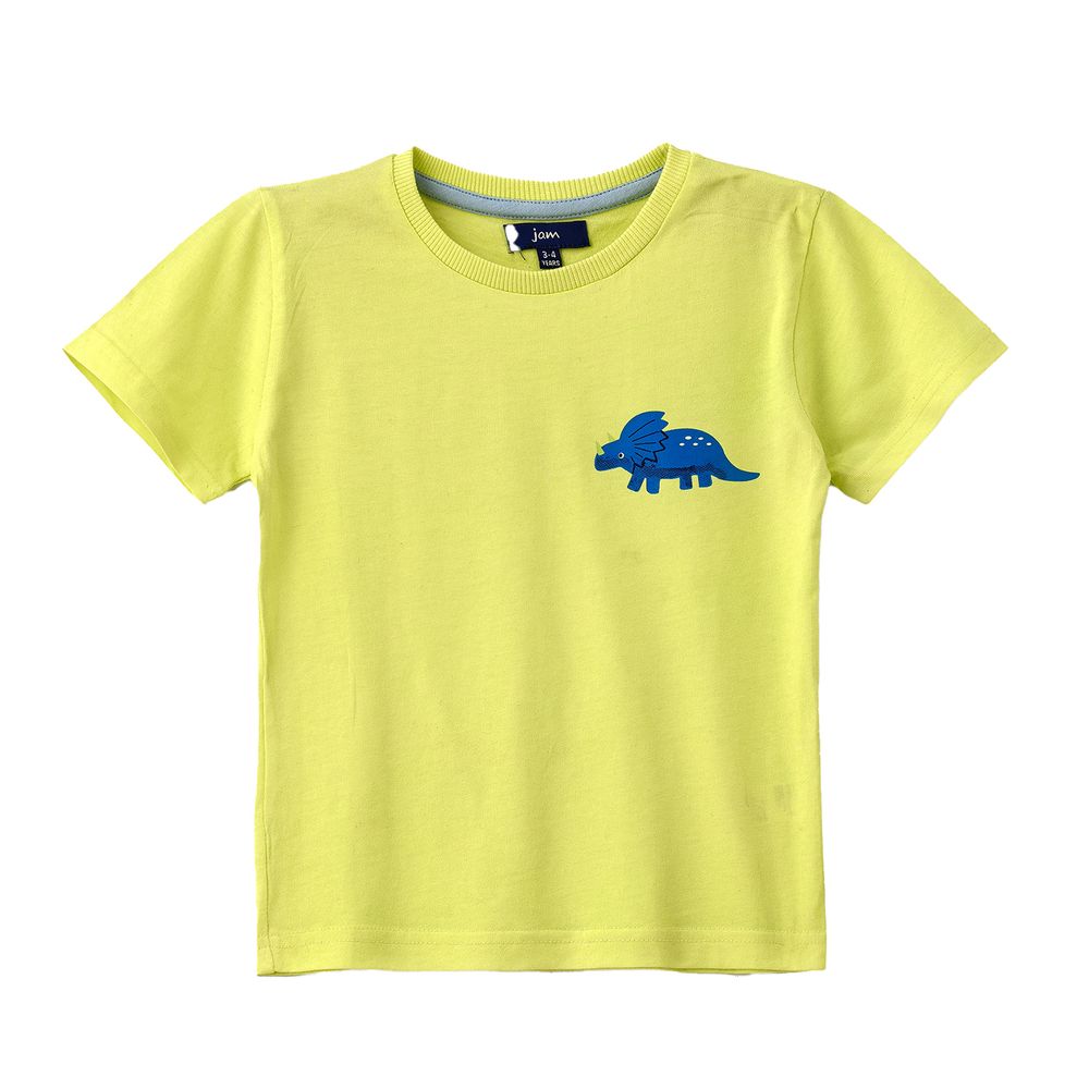 Boys' Lime Dinosaur Cotton T-Shirt - Green