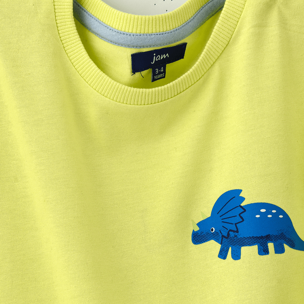Boys' Lime Dinosaur Cotton T-Shirt - Green