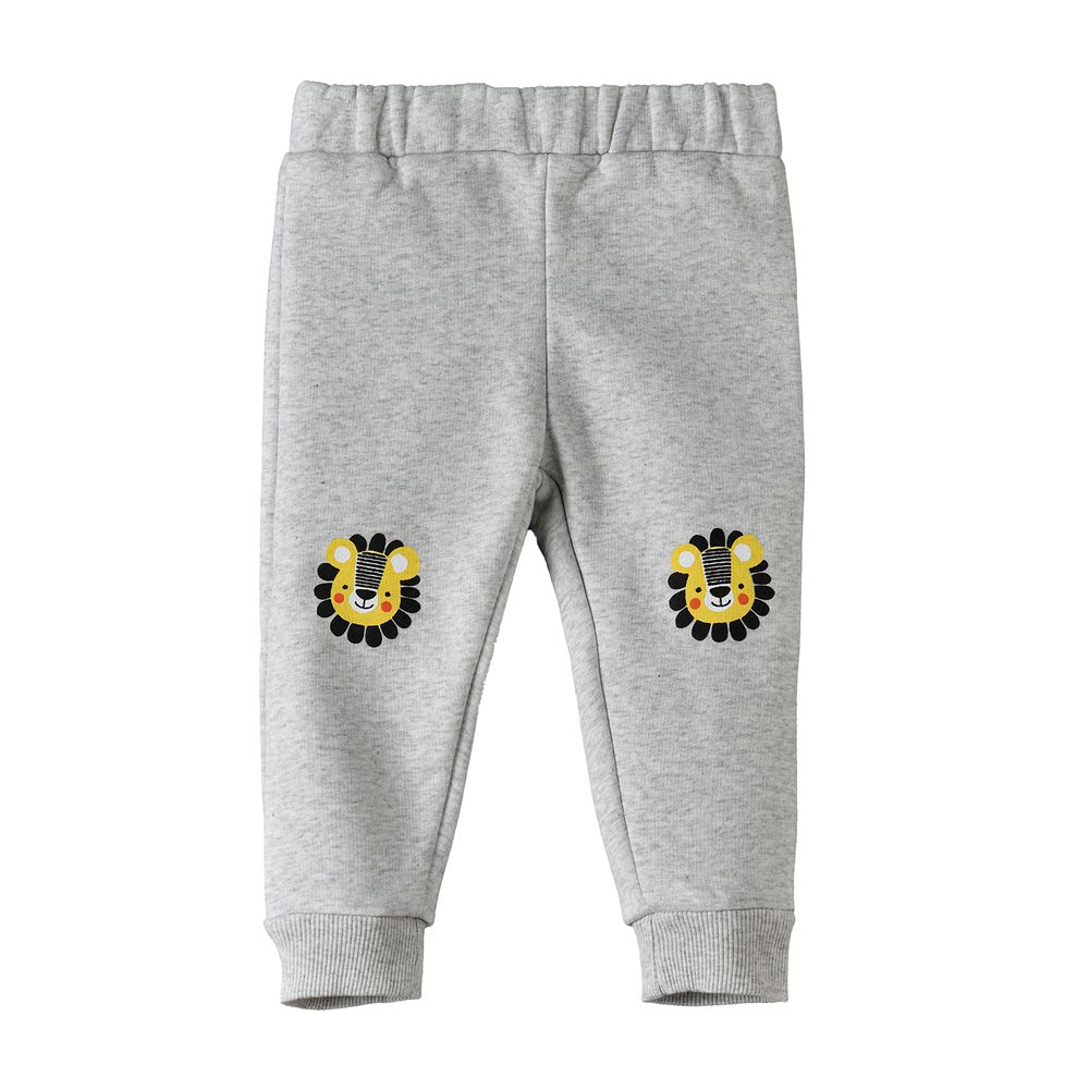 Jam Boys' Joggers with Lion Patches - Grey