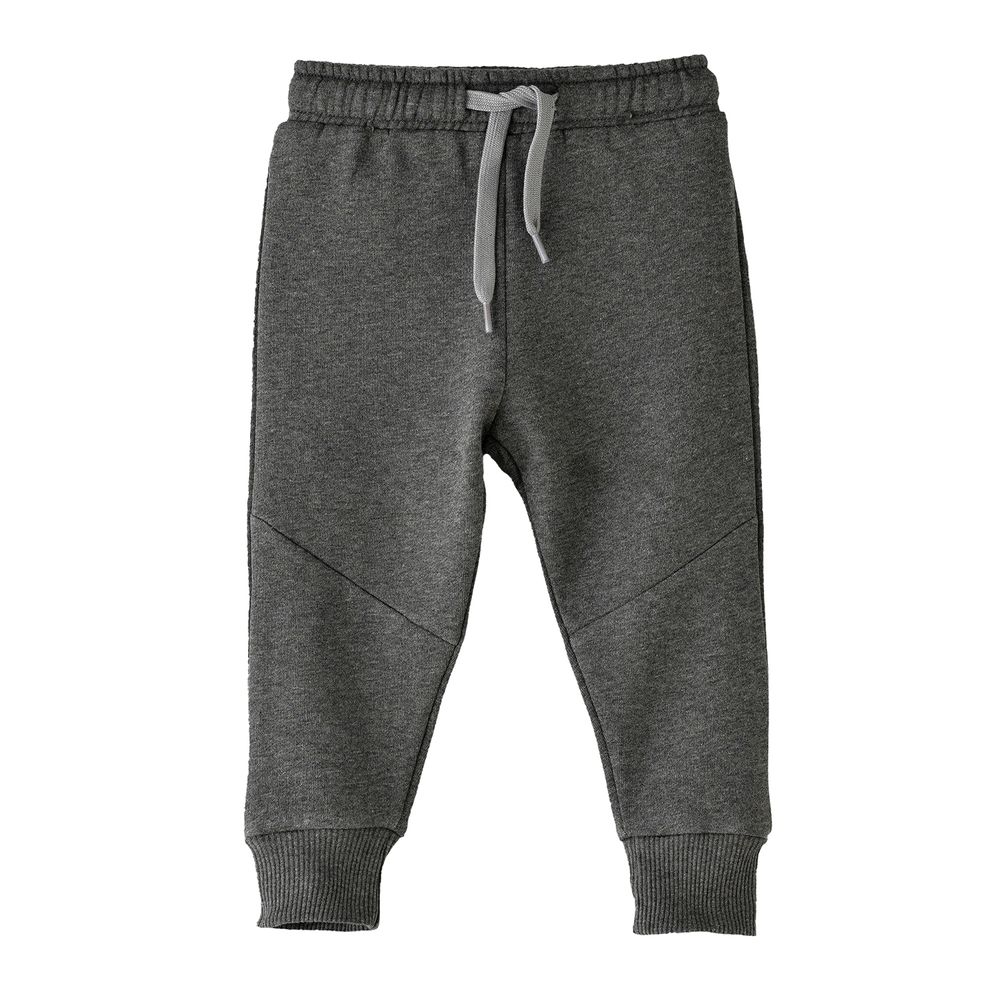 Jam Boys' Grey Elastic Waist Joggers with Drawstring - Charcoal
