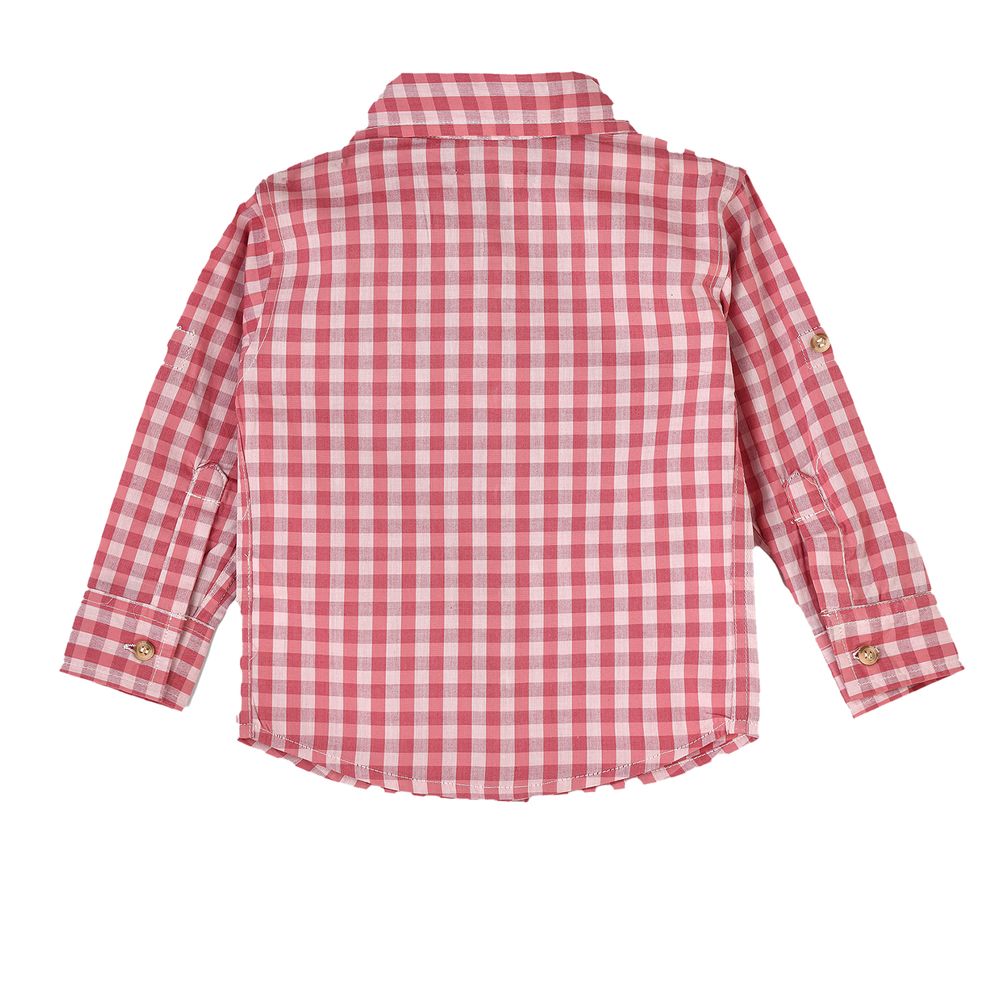 Jam Boys' Pink and Gingham Checkered Shirt - White