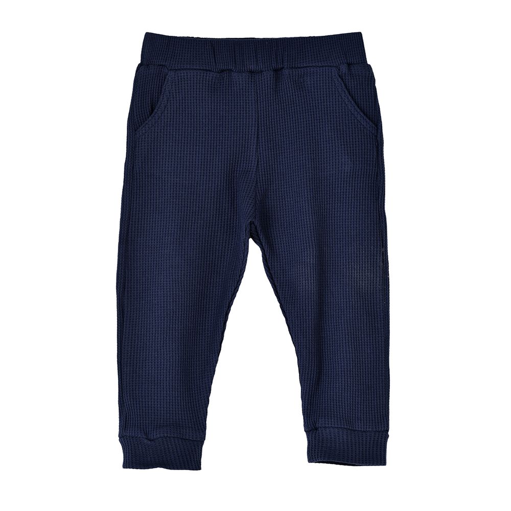 Jam Boys' Textured Elastic Waist Joggers - Navy Blue