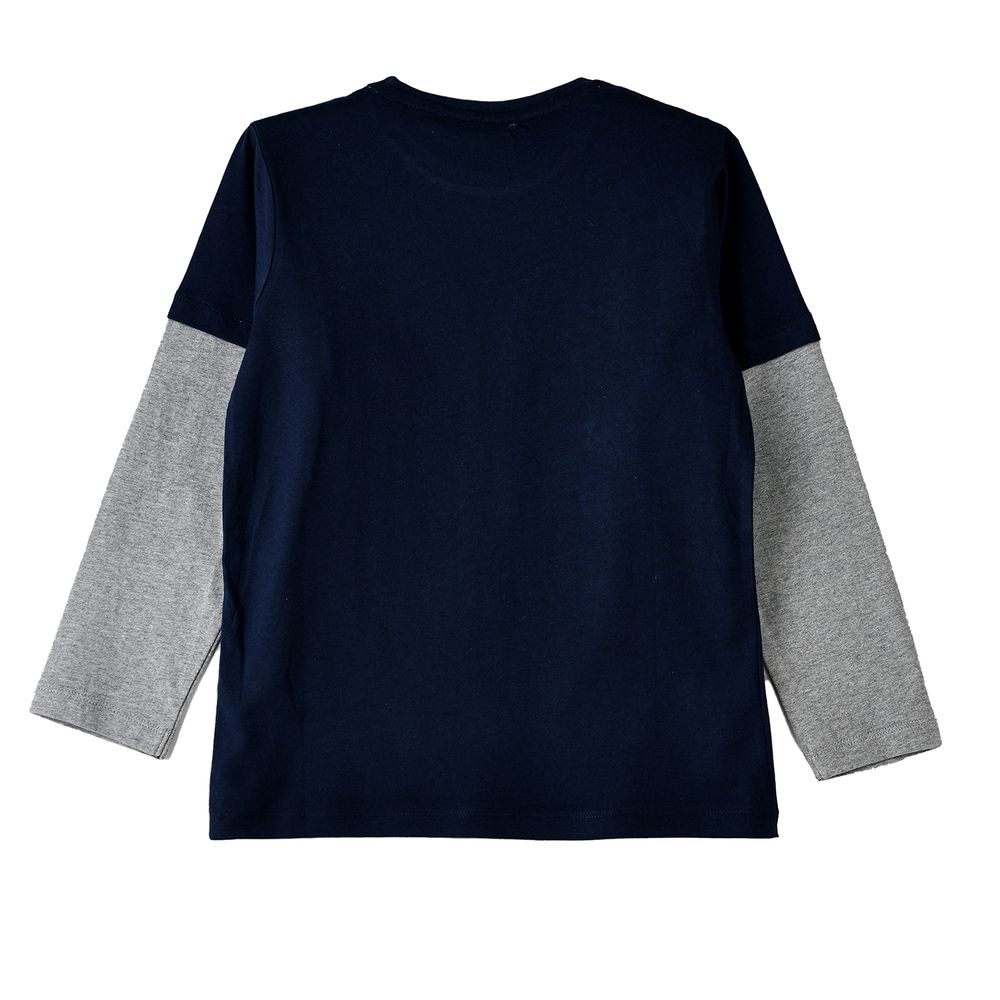 Jam Boys' Hide and Seek Printed Long Sleeves T-Shirt - Navy