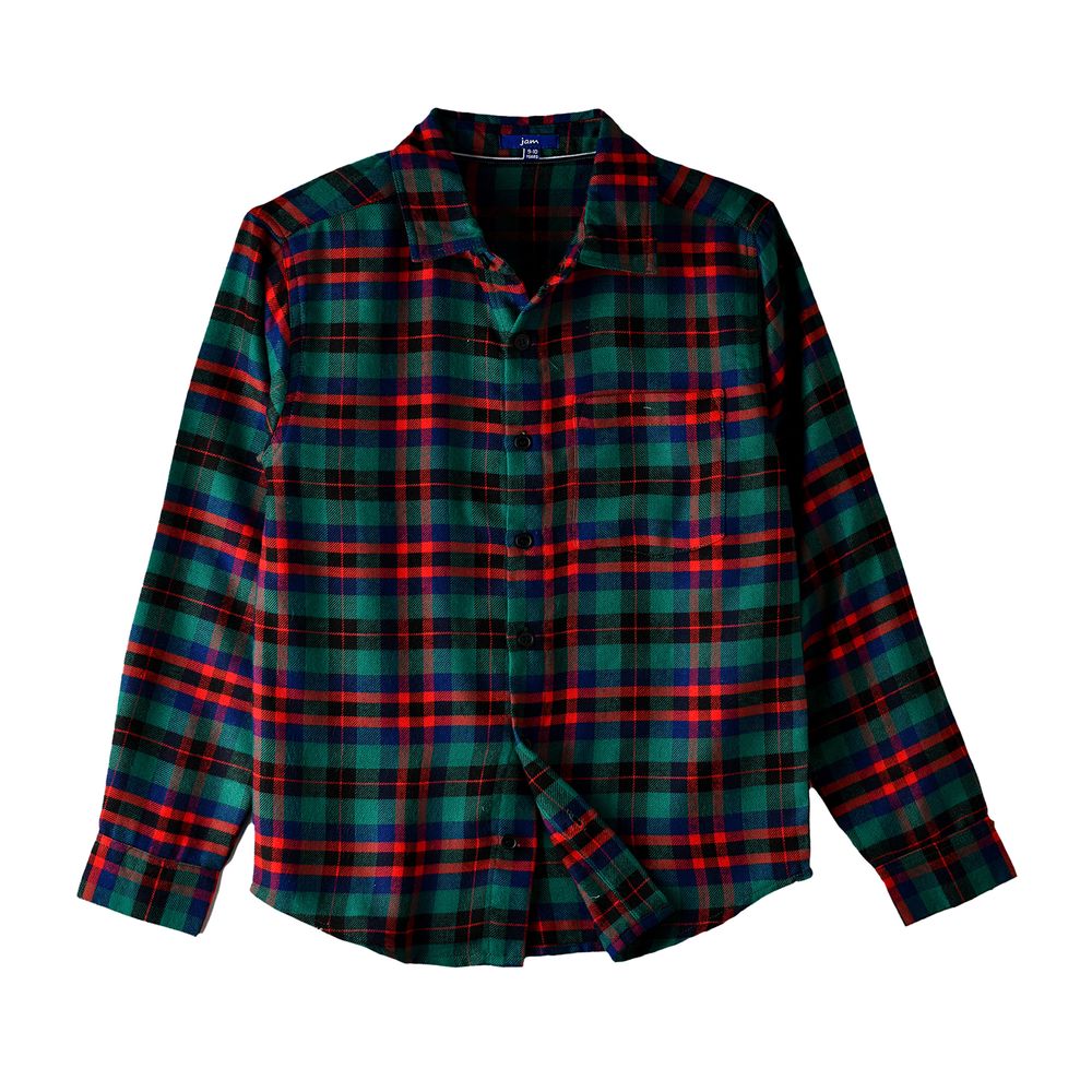 Jam Boys' and Red Plaid Shirt - Green