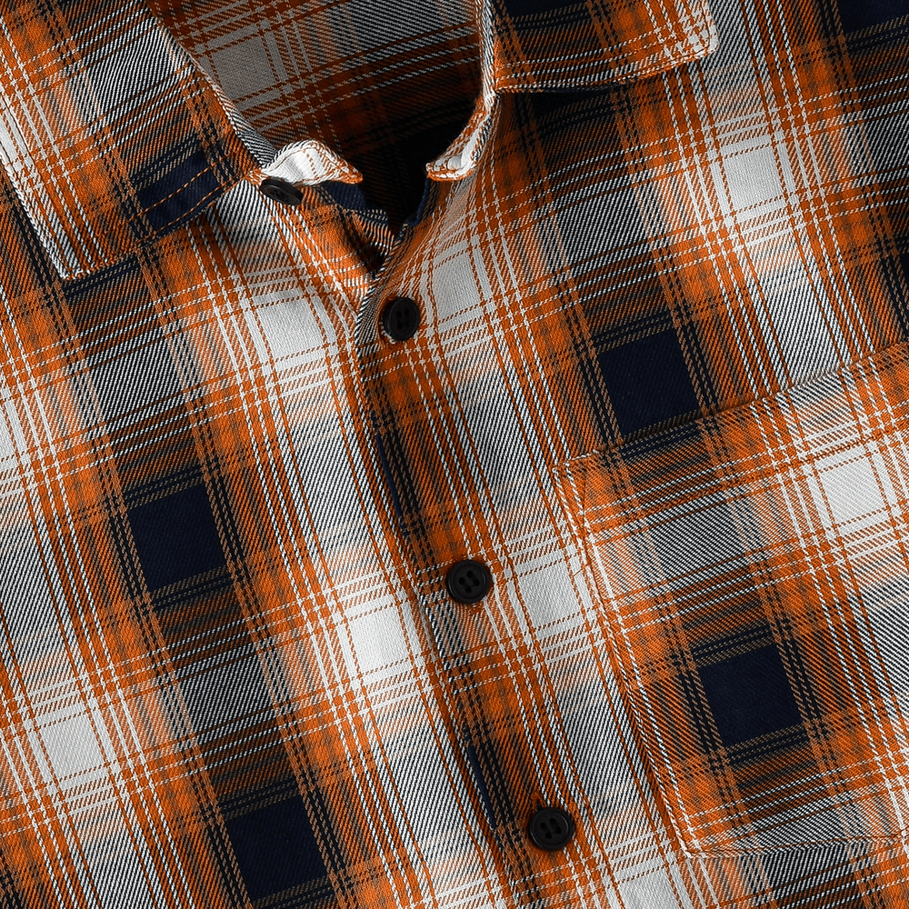 Jam Boys' and Black Plaid Shirt - Orange
