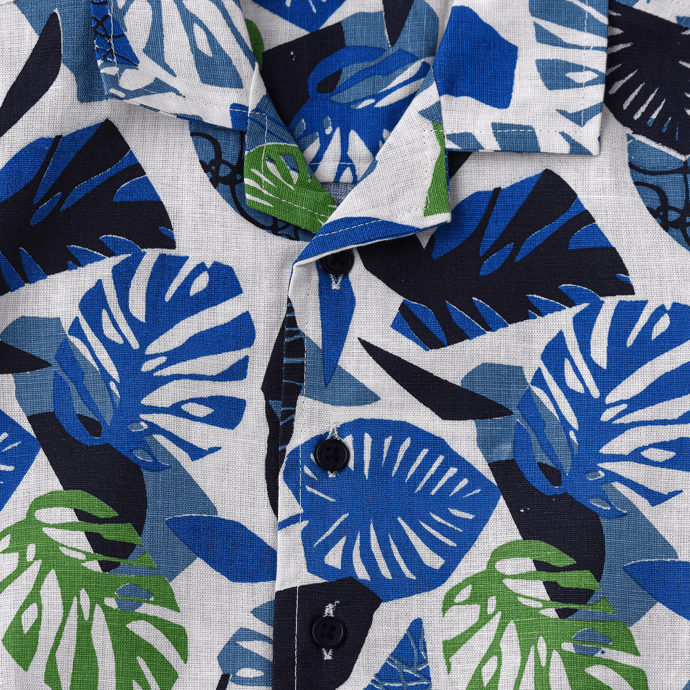 Vibrant Tropical Print Short Sleeve Shirt for Boys