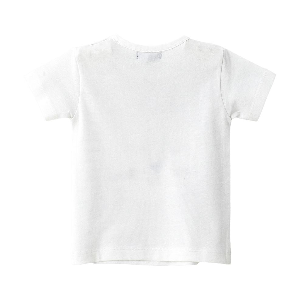 Jam Serene Lion Face Graphic Cotton T-Shirt for Boys - White