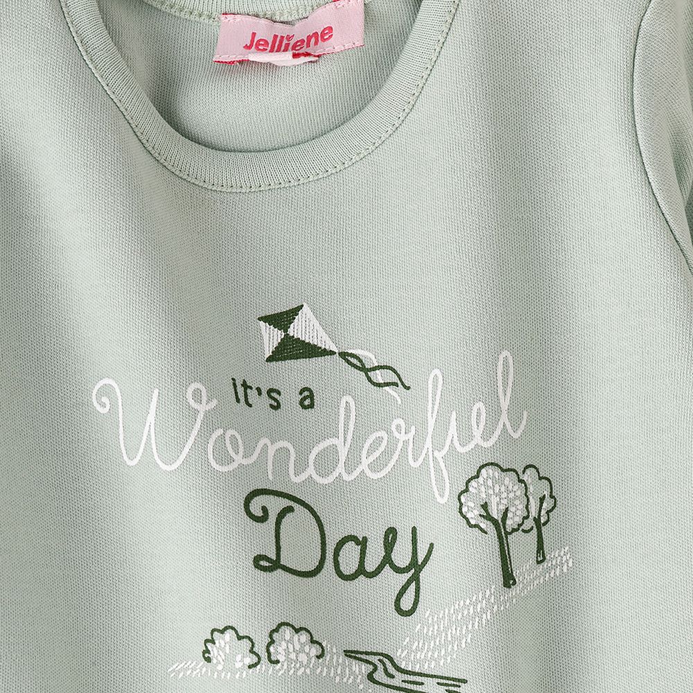 Jelliene Girls' It's a Wonderful Day Graphic Sweatshirt - Grey