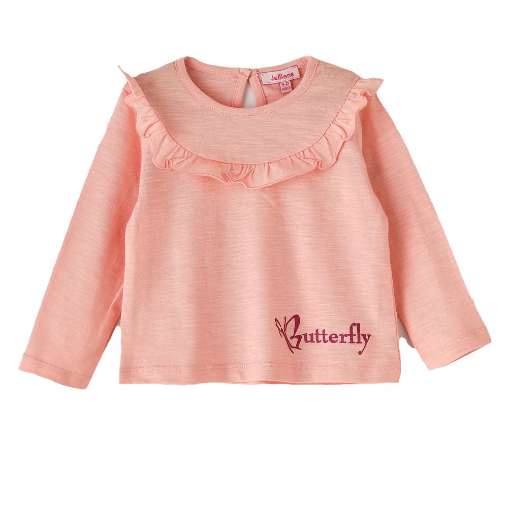 Jelliene Girl's Butterfly Ruffle Top