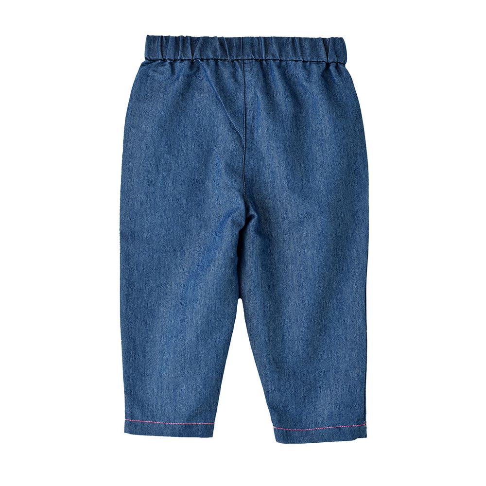 Jelliene Girls' Butterfly Embroidered Pants - Denim
