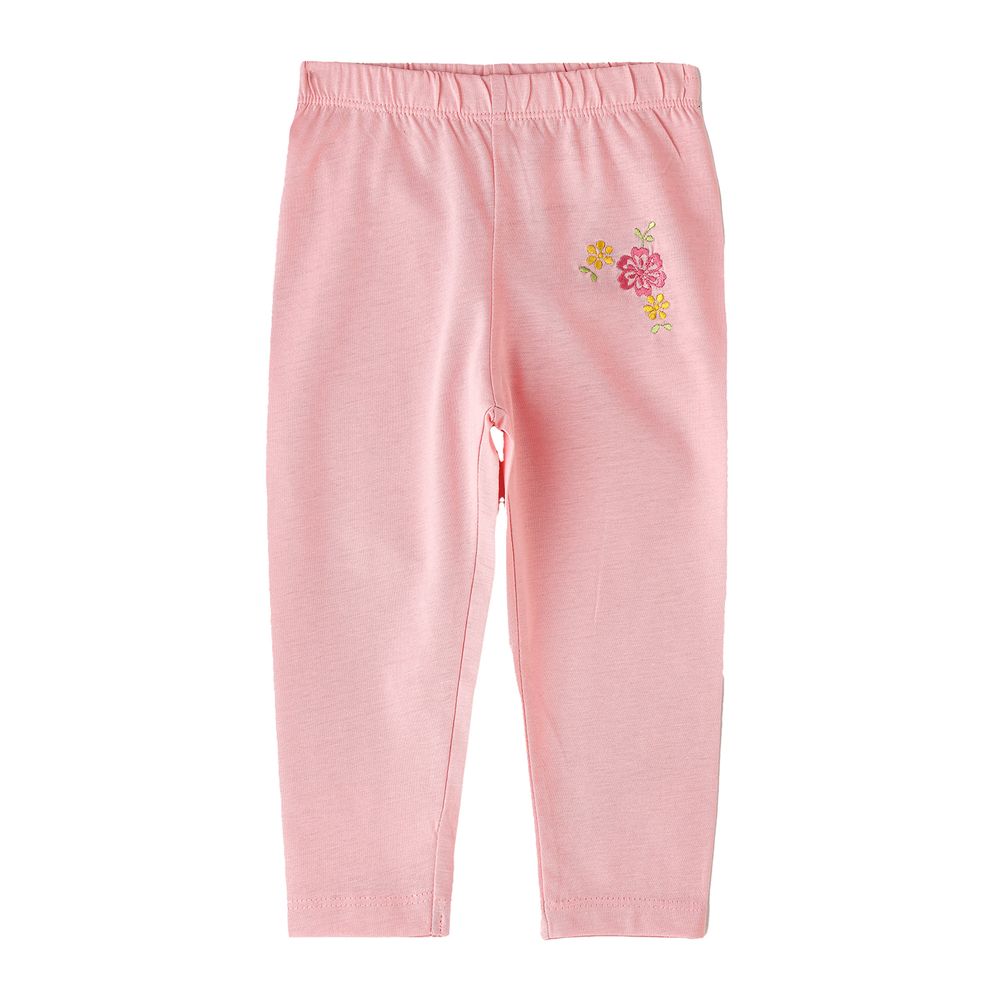 Jelliene Girl's Embroidered Floral Leggings
